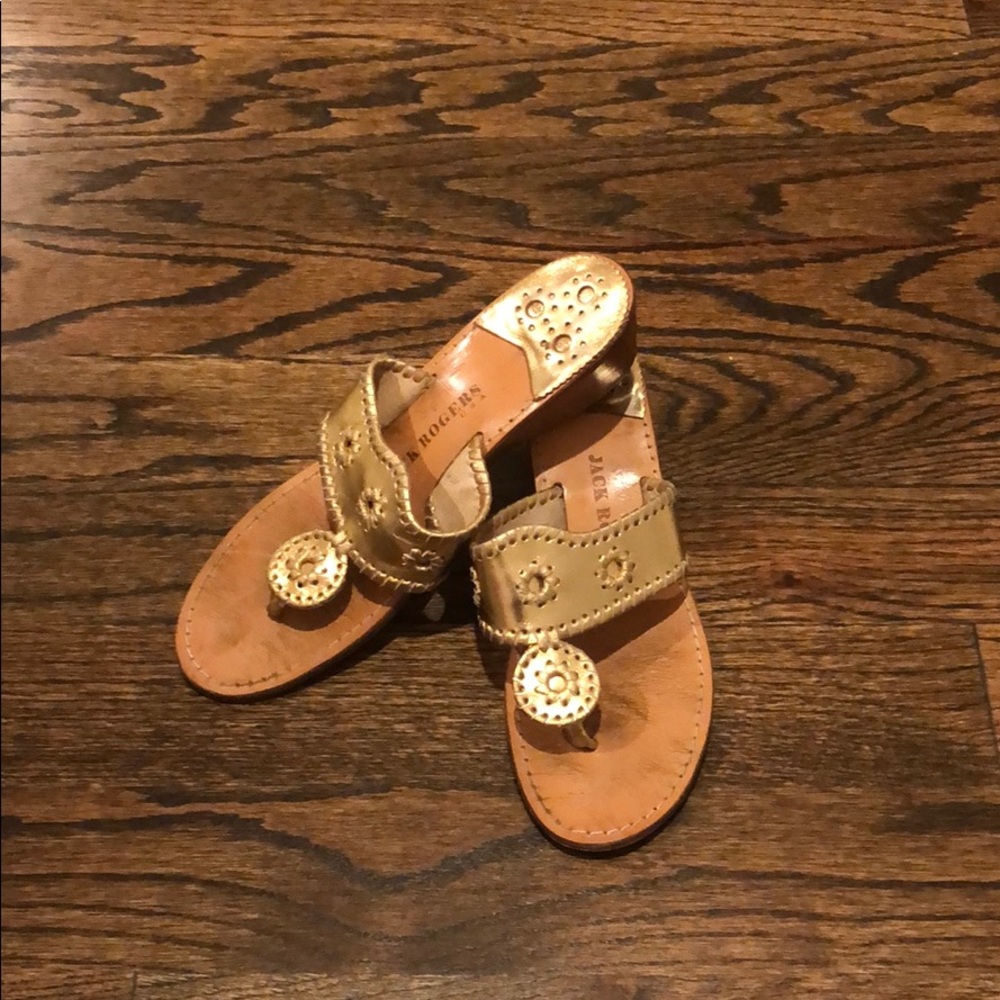 Gold Jack Rogers Wedges